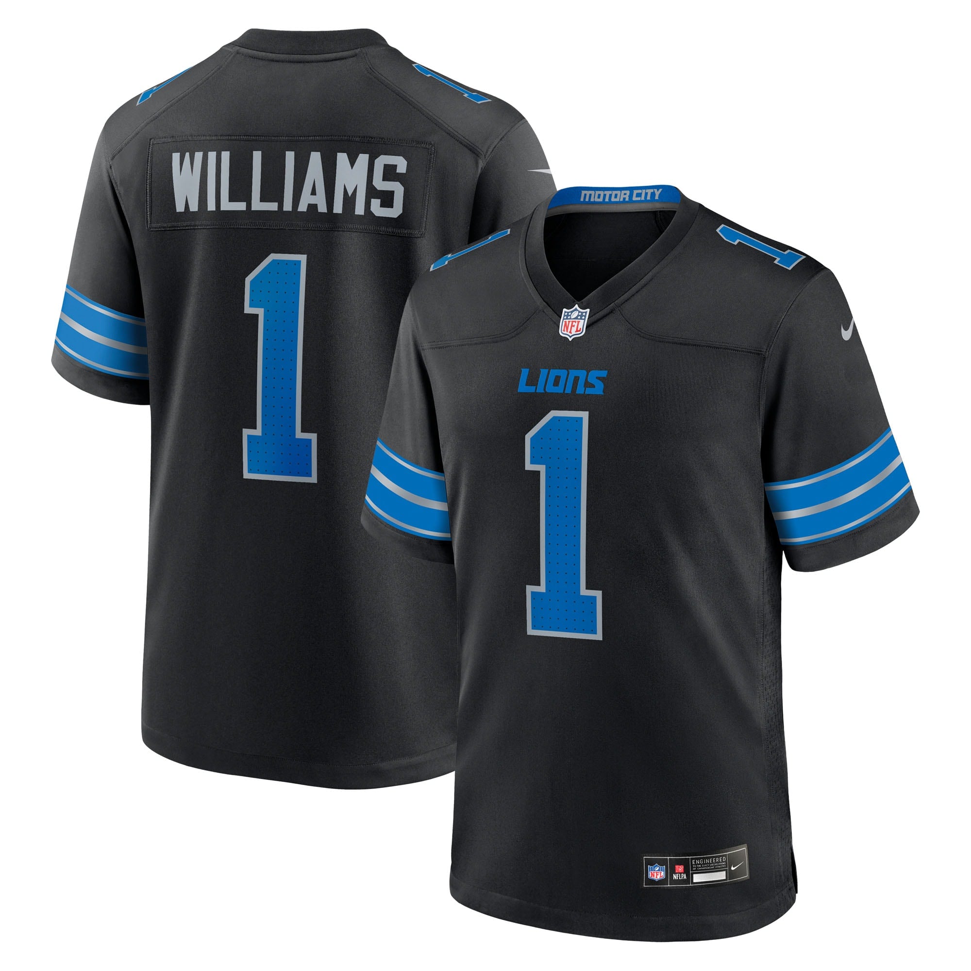 Jameson Williams Detroit Lions Nike Game Player Jersey - Blue/Black - Image 5