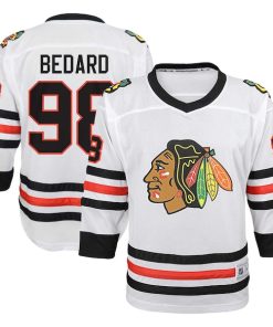 Connor Bedard Chicago Blackhawks Youth Away Replica Player Jersey - White/Red