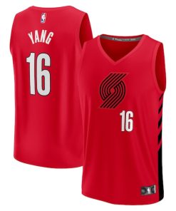 Yang Hansen Portland Trail Blazers  Fast Break Replica Jersey - Red - Statement Edition