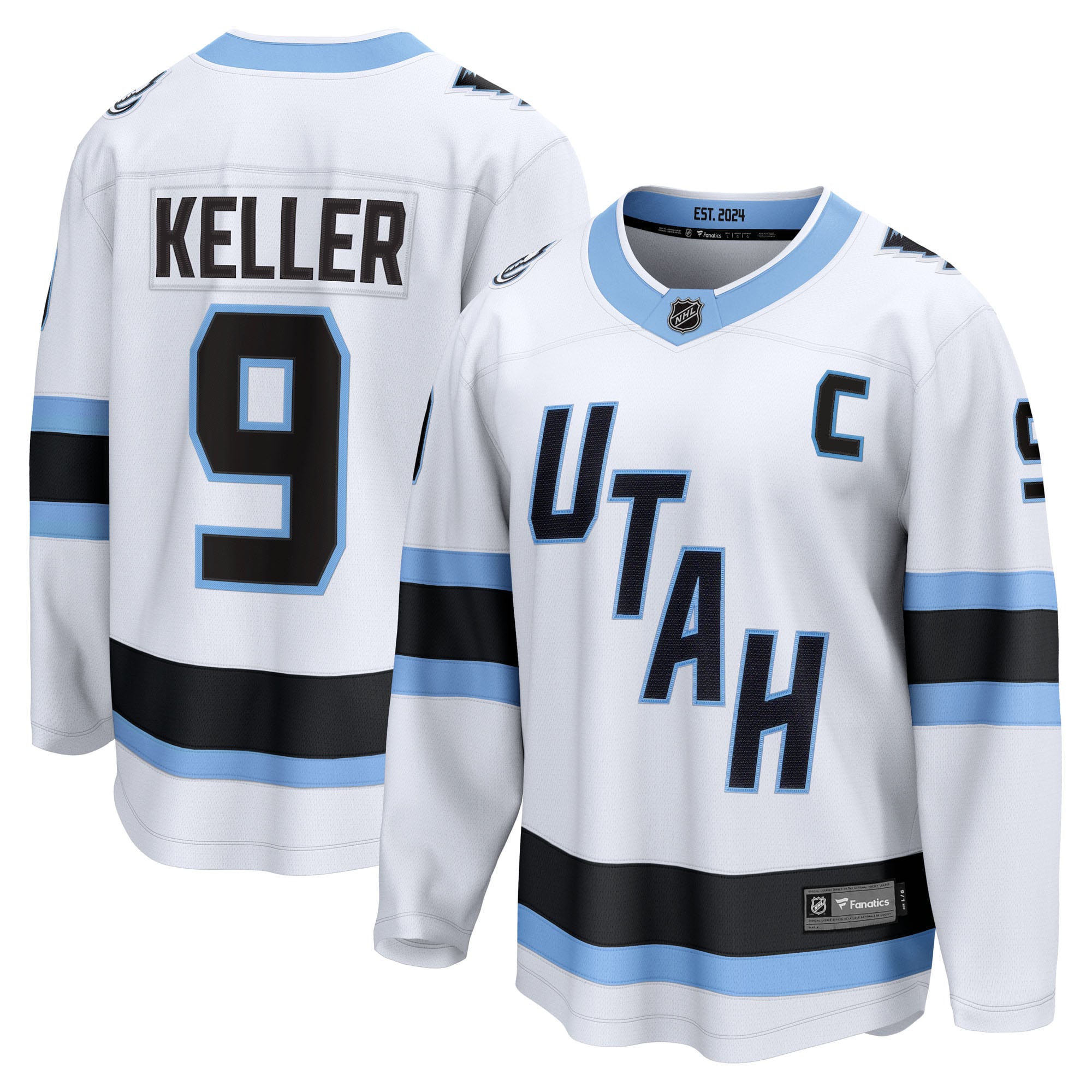 Clayton Keller Utah Mammoth Home Breakaway Player Jersey - Black/White - Image 5