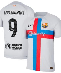 Robert Lewandowski Barcelona Nike 2022/23 Third Vapor Match Authentic Player Jersey - Gray