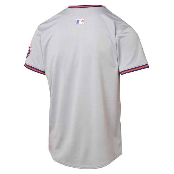 New York Mets Youth Road Limited Jersey - Gray/Royal - Image 4
