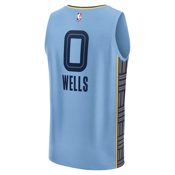 Jaylen Wells Memphis Grizzlies Fast Break Replica Player Jersey - Statement Edition - Light Blue - Image 3