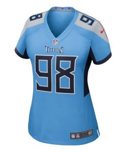 Alternative view of Jeffery Simmons Tennessee Titans Nike Women's Team Game Jersey -  Light Blue