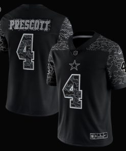 Alternative view of Dak Prescott Dallas Cowboys Nike RFLCTV Limited Jersey - Black
