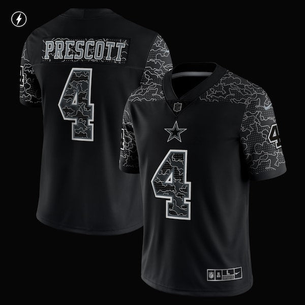 Dak Prescott Dallas Cowboys Nike RFLCTV Limited Jersey - Black - Image 2