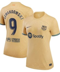 Robert Lewandowski Barcelona Nike Women's 2022/23 Away Replica Player Jersey - Gold
