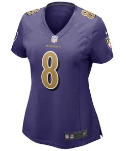 Alternative view of Lamar Jackson Baltimore Ravens Nike Women's Alternate Game Player Jersey - Purple/Black/White