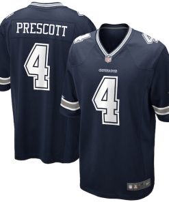 Alternative view of Dak Prescott Dallas Cowboys Nike Youth Game Jersey - Navy/White