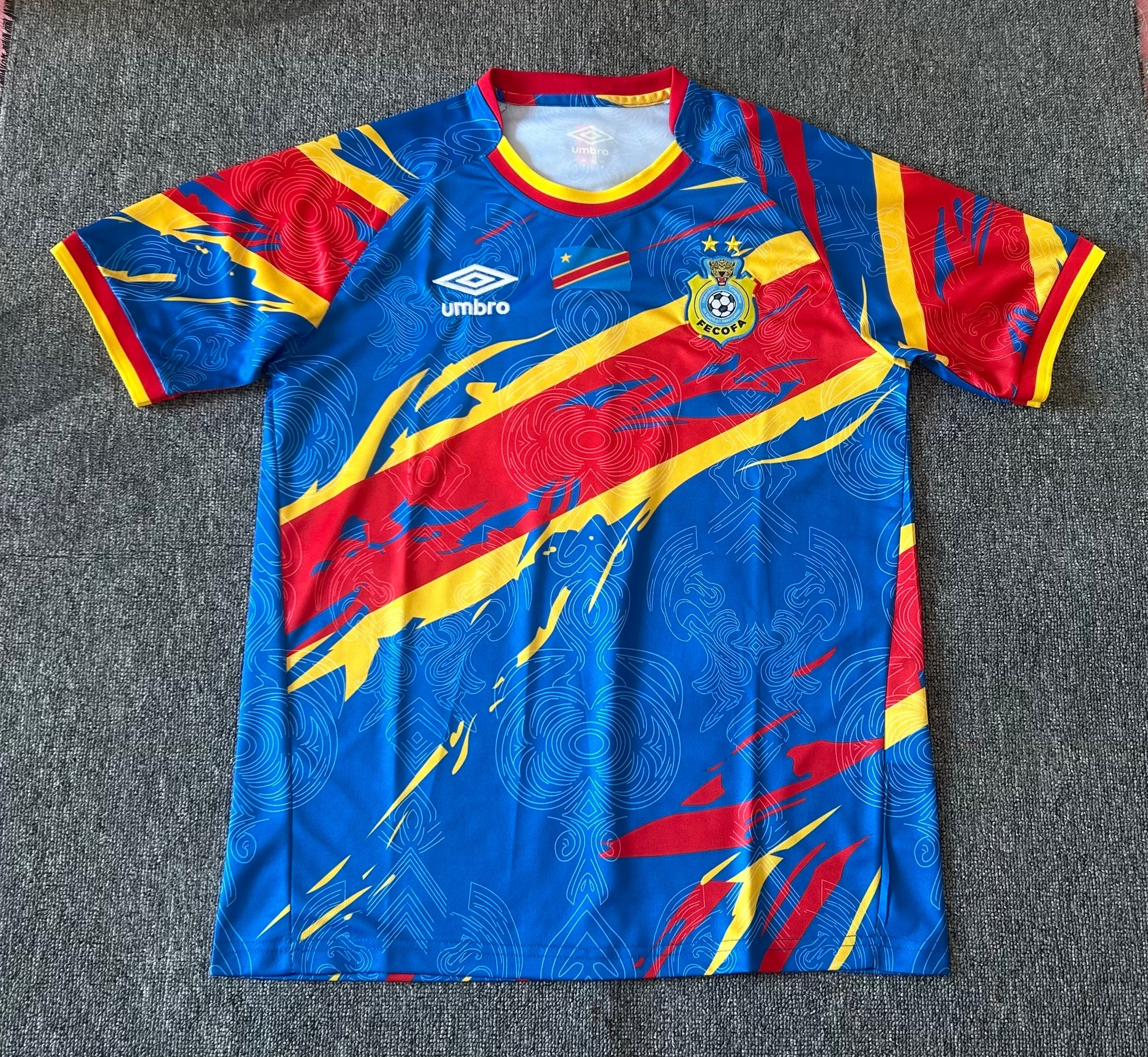 Democratic Republic of the Congo National Team Umbro 2026 Home Jersey - Blue / Red / Yellow - Image 2