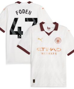 Phil Foden Manchester City Puma 2023/24 Away Replica Player Jersey - White
