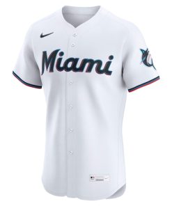 Alternative view of Sandy Alcantara Miami Marlins Nike Home Elite Jersey - White