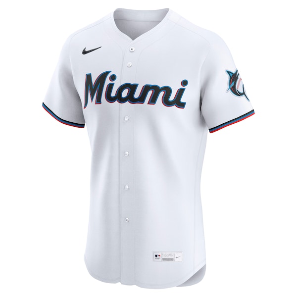 Sandy Alcantara Miami Marlins Nike Home Elite Jersey - White - Image 2