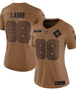 CeeDee Lamb Dallas Cowboys Nike Women's 2023 Salute To Service Limited Jersey - Brown