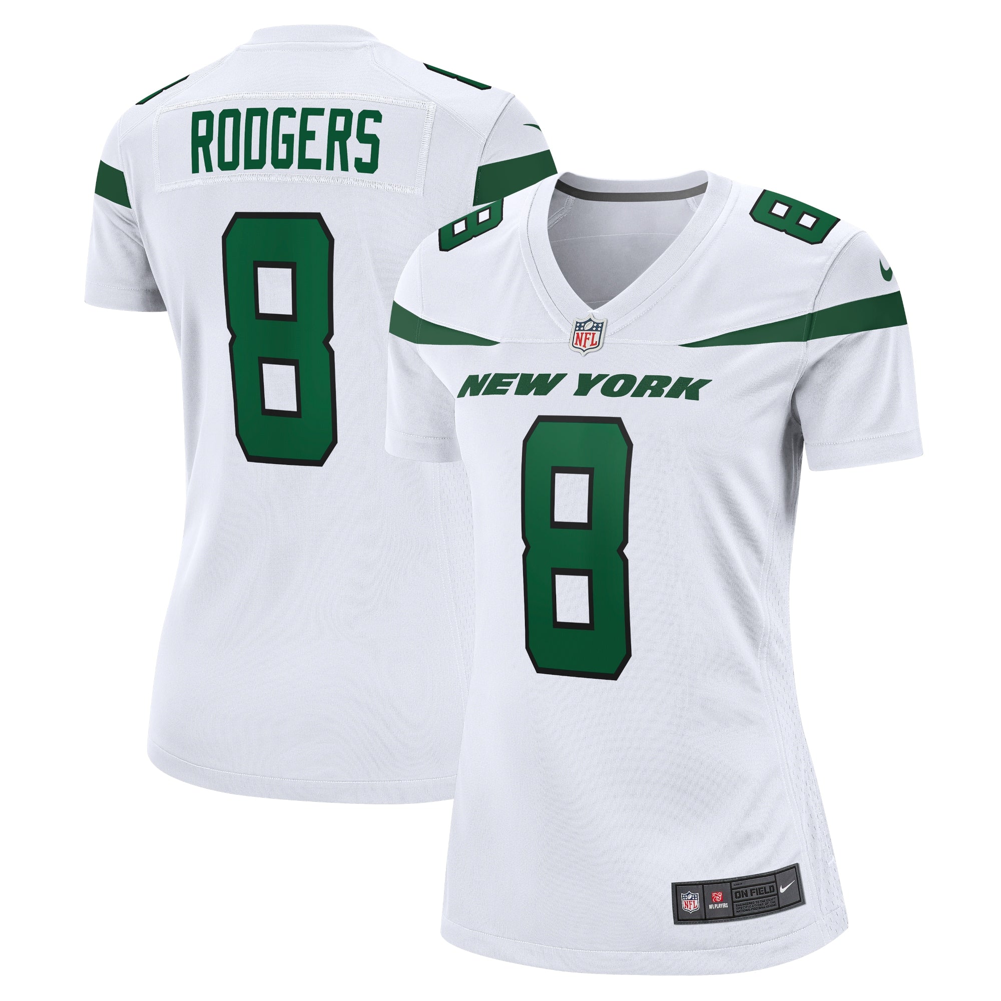 Aaron Rodgers New York Jets Nike Women's Player Jersey - Black/Green/White - Image 6