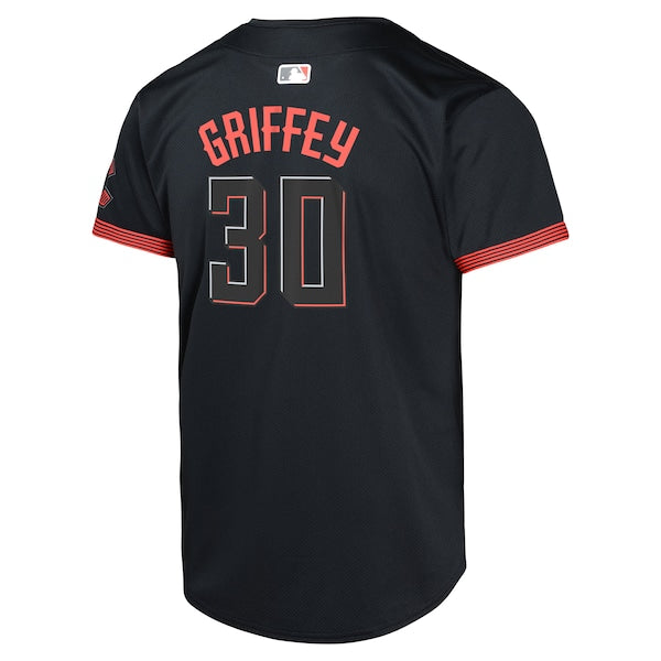 Ken Griffey Jr. Cincinnati Reds Nike Youth City Connect Limited Player Jersey - Black - Image 3