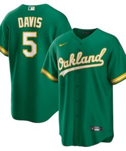 Alternative view of JD Davis Oakland Athletics Nike Alternate Replica Jersey - Kelly Green