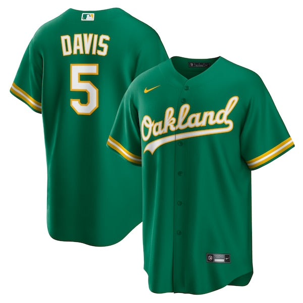 JD Davis Oakland Athletics Nike Alternate Replica Jersey - Kelly Green - Image 2