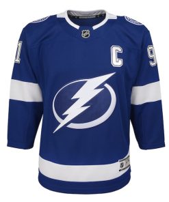 Alternative view of Steven Stamkos Tampa Bay Lightning Youth Home Captain Premier Player Jersey - Blue