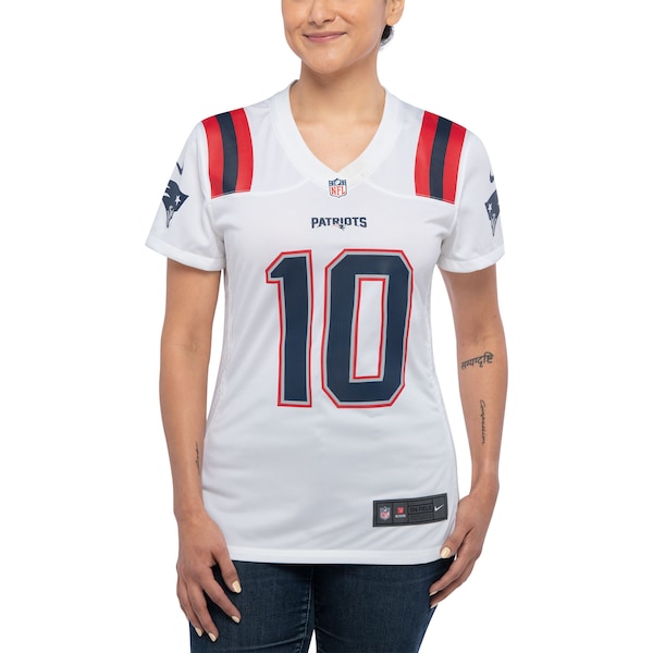 Mac Jones New England Patriots Nike Women's Player Jersey - White/Navy - Image 6