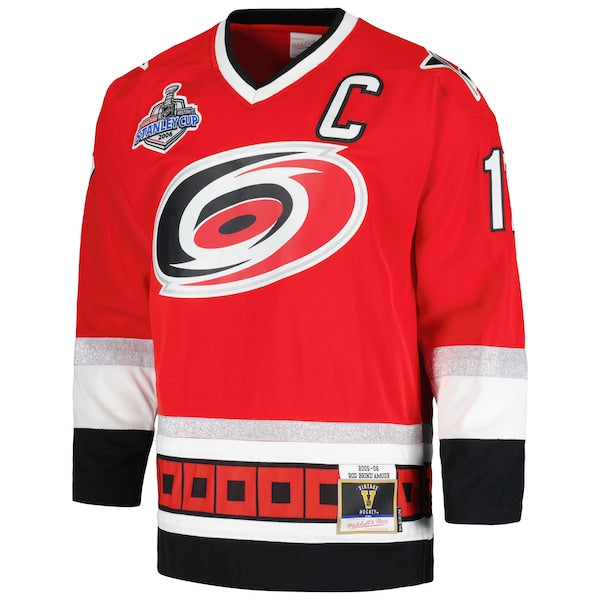 Rod Brind'Amour Carolina Hurricanes 2005/06 Captain Patch Blue Line Player Jersey - Red - Image 2