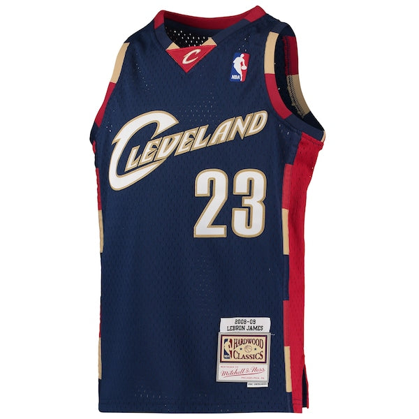 LeBron James Cleveland Cavaliers Youth 2008-09 Hardwood Classics Swingman Jersey - Navy - Image 2