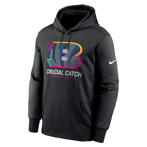 Cincinnati Bengals Nike 2024 NFL Crucial Catch Performance Fleece Pullover Hoodie - Black - Image 2
