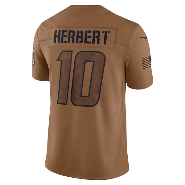 Justin Herbert Los Angeles Chargers Nike 2023 Salute To Service Limited Jersey - Brown - Image 3