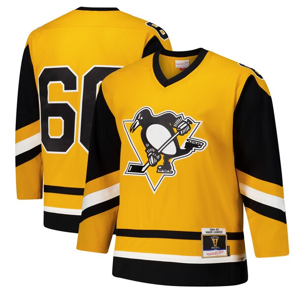 Mario Lemieux Pittsburgh Penguins 1984-85 Power Play Jersey - Gold/Black - Image 3