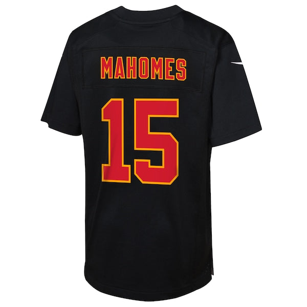 Patrick Mahomes Kansas City Chiefs Nike Youth Super Bowl LIX Patch Fashion Game Jersey - Carbon Black - Image 3