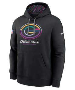 Alternative view of Green Bay Packers Nike 2024 NFL Crucial Catch Club Pullover Hoodie - Black
