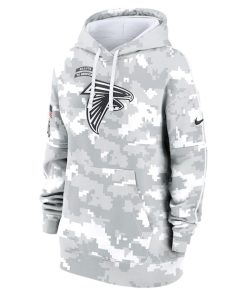 Alternative view of Atlanta Falcons Nike Women's 2024 Salute To Service Club Fleece Pullover Hoodie - Arctic Camo