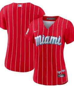 Miami Marlins Nike Women's City Connect Replica Team Jersey - Red
