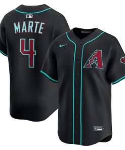 Alternative view of Ketel Marte Arizona Diamondbacks Nike Alternate Limited Jersey - Black/Crimson