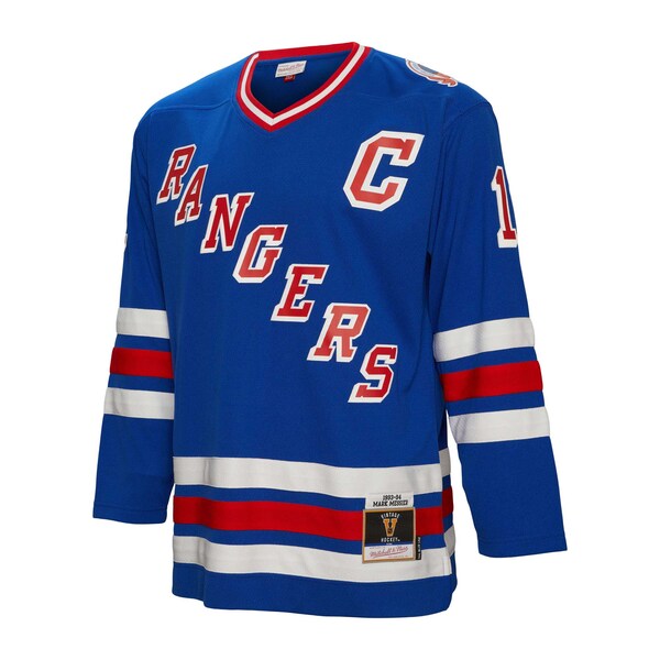 Mark Messier New York Rangers Captain Patch 1993/94 Blue Line Player Jersey - Blue - Image 3