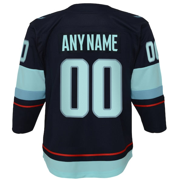 Seattle Kraken Youth Home Premier Custom Jersey - Navy - Image 3