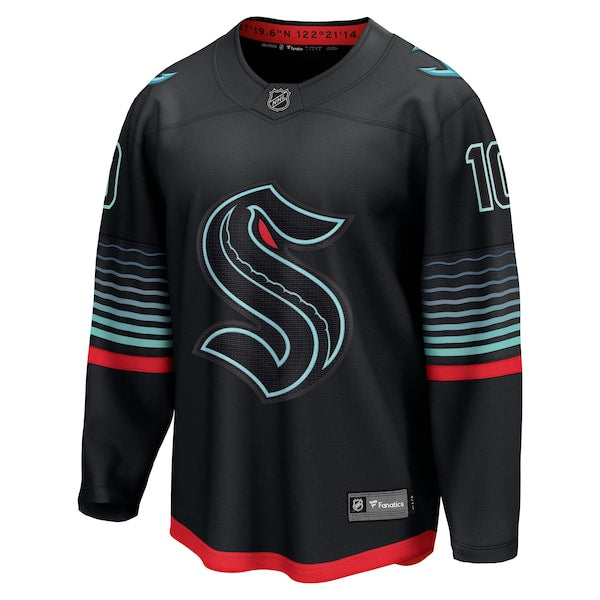 Matty Beniers Seattle Kraken Alternate Breakaway Player Jersey - Black - Image 2