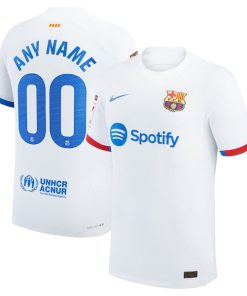 Barcelona Nike 2023/24 Away Custom Authentic Jersey - White