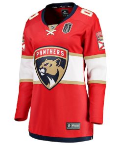 Alternative view of Florida Panthers  Women's 2025 Stanley Cup Final Home Breakaway Custom Jersey - Red