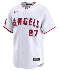 Alternative view of Mike Trout Los Angeles Angels Nike Home Limited Player Jersey - White