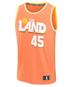 Alternative view of Donovan Mitchell Cleveland Cavaliers  Youth 2025/26 City Edition Fast Break Jersey - Orange