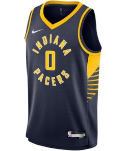 Alternative view of Tyrese Haliburton Indiana Pacers Nike Youth Swingman Jersey - Icon Edition - Navy
