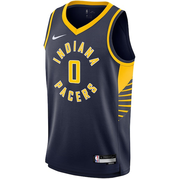 Tyrese Haliburton Indiana Pacers Nike Youth Swingman Jersey - Icon Edition - Navy - Image 2