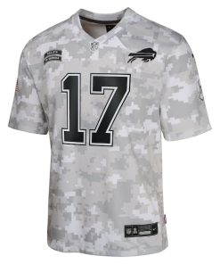 Alternative view of Josh Allen Buffalo Bills Nike Youth 2024 Salute to Service Game Jersey - Arctic Camo