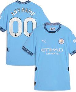 Alternative view of Manchester City Puma Women's 2024/25 Home Replica Custom Jersey - Light Blue