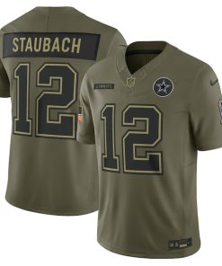 Roger Staubach Dallas Cowboys Nike 2025 Salute to Service Retired Limited Jersey - Olive