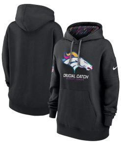 Denver Broncos Nike Women's 2024 NFL Crucial Catch Club Pullover Hoodie - Black