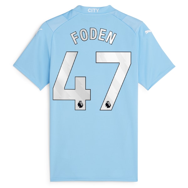 Phil Foden Manchester City Puma Women's 2023/24 Home Replica Player Jersey - Sky Blue - Image 3