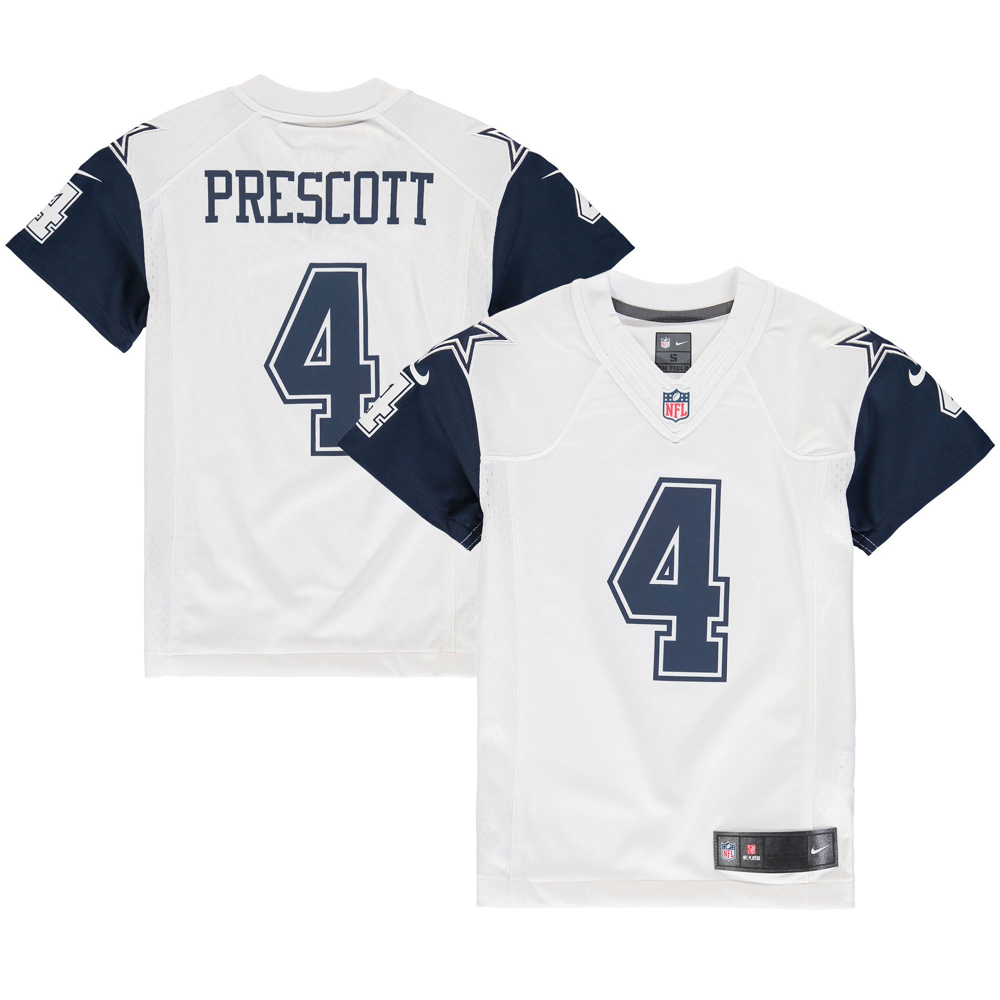 Dak Prescott Dallas Cowboys Nike Youth Throwback Game Jersey - Navy/White - Image 5