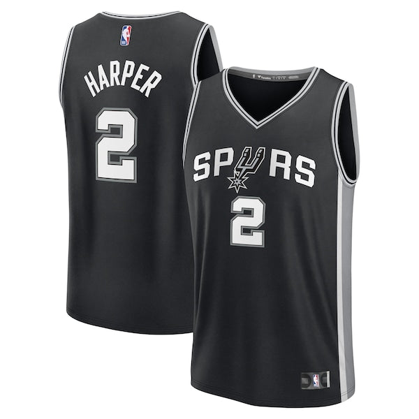 Dylan Harper San Antonio Spurs 2025 NBA Draft First Round Pick Fast Break Replica Jersey - Icon Edition - Black